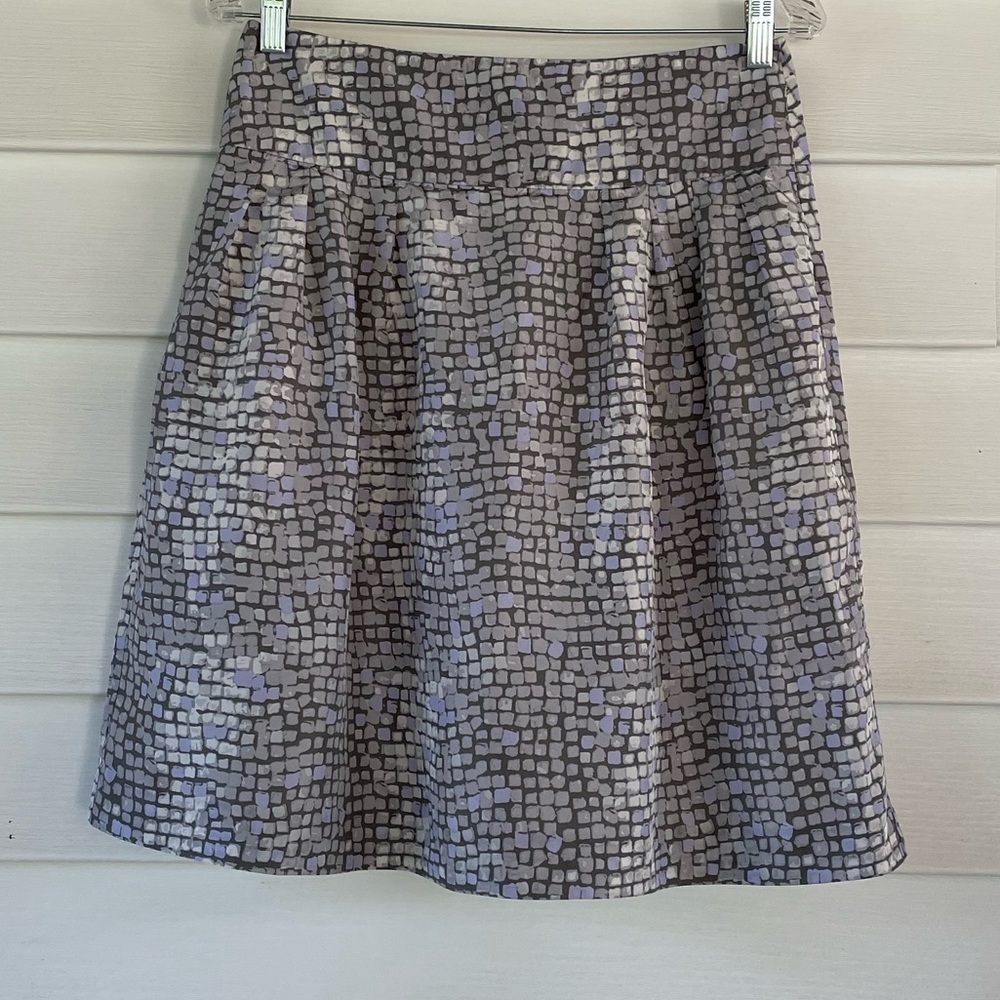 Banana Republic Square Print Skirt 100% Silk Sz 4